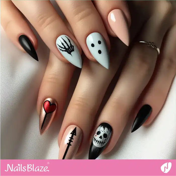 Scary Valentine's Day Nail Design | Valentine Nails - NB2159